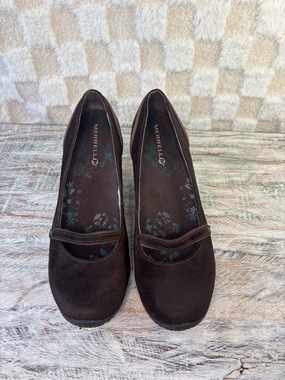 Merrell Women's Petunia Brown Suede Mary Jane Wedge Slip-On shoes size 6.5